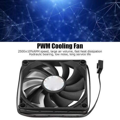 Cooling Fan, 80 x 80 x 10mm Computer Case Cooler Fan, 4pin PWM Silent Computer Fan, Ultra Thin Computer Case Fan Chassis Fan with Screw Bag for Computer Chassis in Kuwait