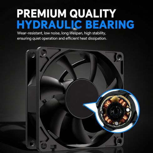 80mm Case Fan, 4-Pin PWM Fan, Computer Case Fans, 80mm Fan Silent PC Fans in Kuwait