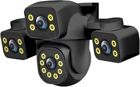 Three Screen Three Lens 15MP HD WIFI IP Color Night Vision Camera Auto Tracking IP66 Waterproof CCTV Video Security Tuya Smart(US Plug,15MP WIFI 32G Card) in Saudi Arabia