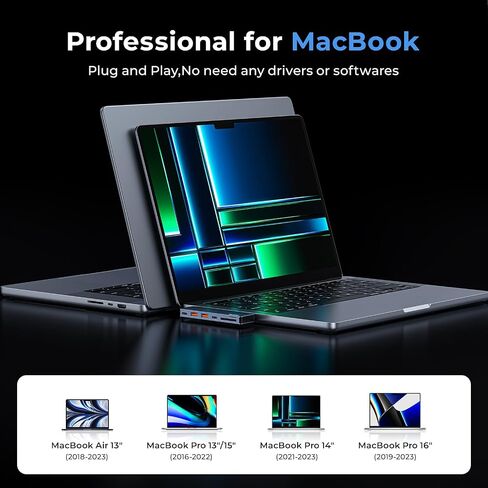 RayCue USB C Adapter for MacBook Pro/Air M1 M2 2023 2022 2021 13" 15" 16", 6 in 2 MacBook Pro Accessories with 10Gbps 2*USB 3.2, 10Gbps USB C Data Transfer, SD/TF Card Reader, and Thunderbolt 3 Port in Kuwait