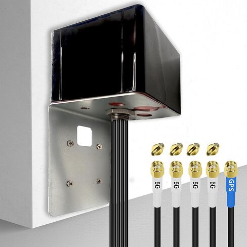 Maswell Cellular Antenna 600MHz~8.0GHz 4X4 MIMO 5G and GNSS Antenna 4G 3G LTE WiFi6E UWB Screw Mount L Plate Mount SMA Male Waterproof Cubic Outdoor Antenna with Medium gain,(XL) in Saudi Arabia