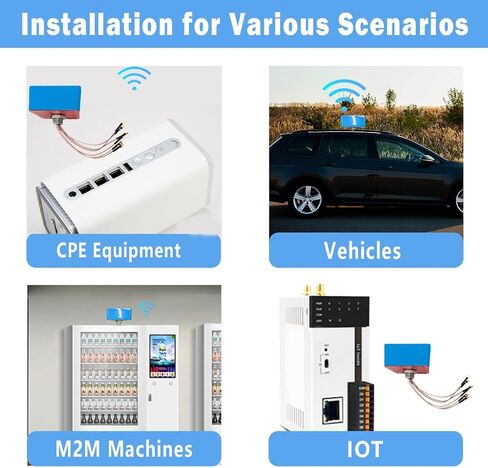 Maswell 6 Combo 5G 4X4 MIMO WIFI7 2X2 MIMO 700-6000MHz 6 in 1 Antenna Cellular 5G 4G LTE Screw and Adhesive Mount omnidirectional Bluetooth Wimax Zigbee Antenna SMA Male RP SMA Plug Not for Boosting in Saudi Arabia