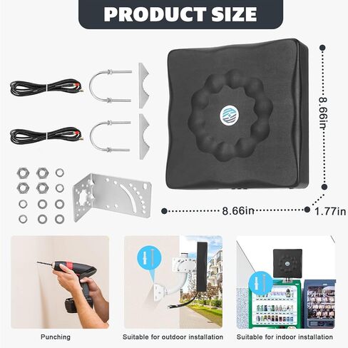 Maswell 5G Antenna Outdoor 2X2 MIMO | Up to 7.5dBi Cellular 600-8000MHz Omni Cross Polarized 4G LTE UWB 5G NR External Aerial with WiFi 6E for Caravan Home Rugged Router Modem | 2X SMA-Male in Saudi Arabia