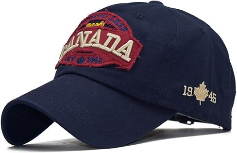 LOCOMO Men Women Canada EST 1945 Baseball Cap Embroidered Toronto Maple Leaf Fishing Hat Bill Brim Black in Saudi Arabia