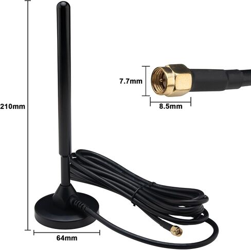 Half-Wave Dipole 433MHz 35dBi Long Range SMA Male High Gain Magnetic Base Antenna with 3M RG174 Cable for Ham Radio LoRa IoT Remote Walkie Talkie Pi NFC GSM ISM Ham Radio USB CCU3 CCU2 CC1101 in Saudi Arabia
