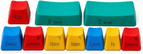10-Piece Multi-Color MacOS Keycap Set Compatible with Keychron K2/V1, Das Keyboard 4, and Ducky One 3 Mac Layout MX Switch Replacements in Saudi Arabia