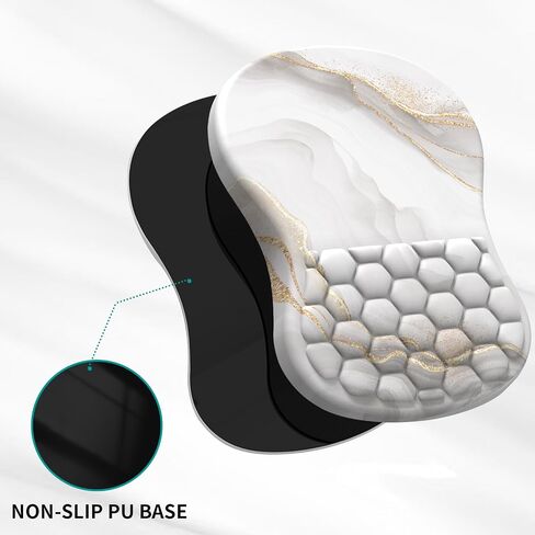 eulps Wrist Rest, Ergonomic Memory Foam Keyboard Wrist Pad & Mousepad Wrist Support Set, with Non-Slip PU Base, Pain Relief for Computer (White Marble) in Kuwait