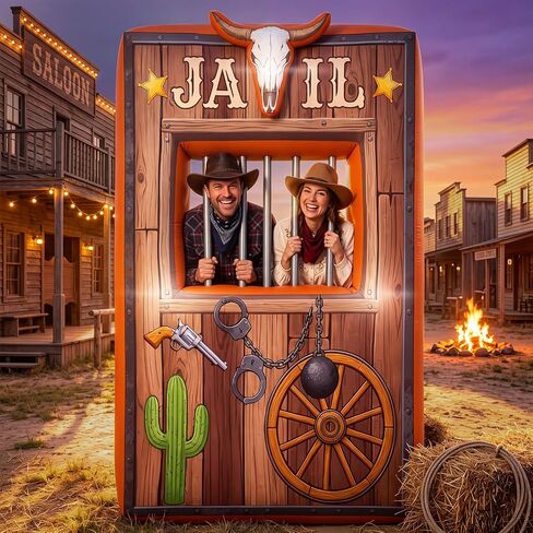 Soulchen 6 x 5 FT Inflatable Western Jail Cell Decor with LED in Kuwait
