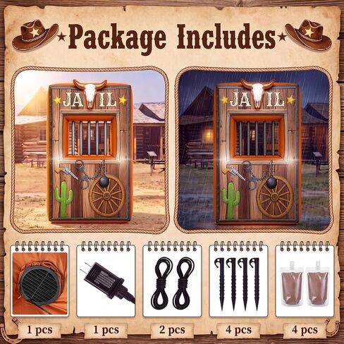 Soulchen 6 x 5 FT Inflatable Western Jail Cell Decor with LED in Kuwait