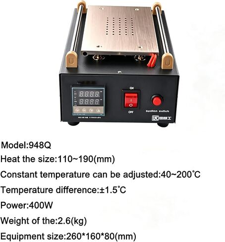 LCD Screen Separator Machine, 400w 8" Digital LCD Screen Separator, with Built-in Long-Lasting Vacuum Pump, 50°c~180c Temperature Adjustable, for Phone Touch Screen Repair in Saudi Arabia
