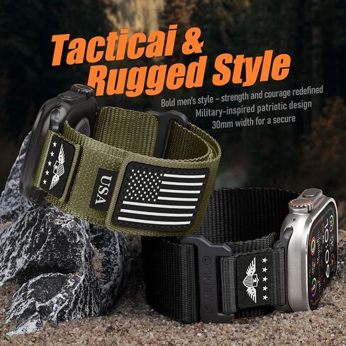 Rugged Nylon for Apple Watch Band 42mm 40mm 41mm 40mm 38mm Men SE 3/SE 2 in Saudi Arabia