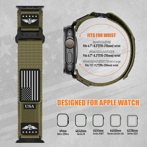 Rugged Nylon for Apple Watch Band 42mm 40mm 41mm 40mm 38mm Men SE 3/SE 2 in Saudi Arabia