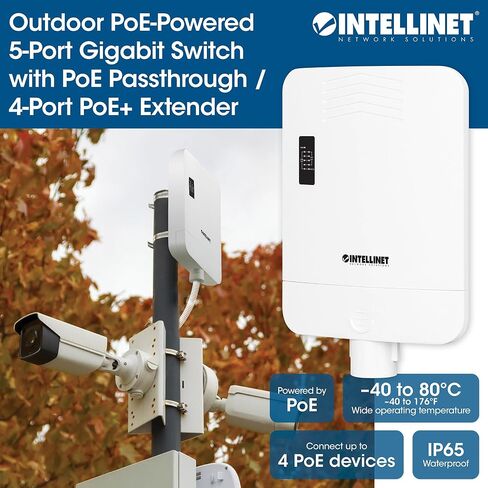 Intellinet Outdoor 5-Port Gigabit PoE Switch, IP65, 85W Budget in Saudi Arabia