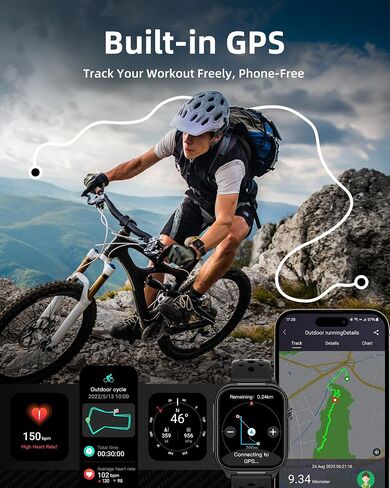 Parsonver GPS Smart Watch for Men (Answer/Make Calls), 10-Day Battery in Kuwait