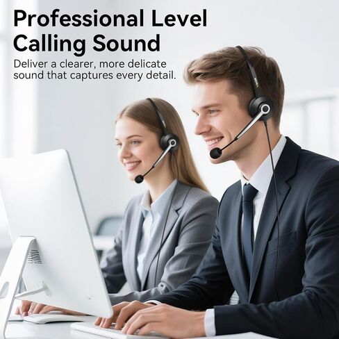 Wantek Headset wtih Mic, USB Headset with Microphone for PC, Computer Headset with Noise Canceling Microphone with Mute for Work Home Office Online Zoom Meetings in Saudi Arabia
