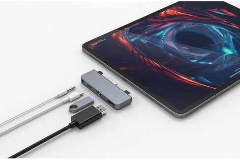 Hyper - HyperDrive 4-in-1 USB C Hub for iPad Pro - 3.5mm Audio Jack, USB-C Power Delivery, USB-A 3.0, 4K30Hz HDMI - Space Gray in Saudi Arabia