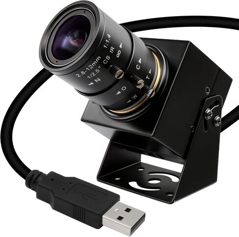 90fps Global Shutter High Speed USB Camera, 2.8-12mm 4X Manual Zoom Varifocal Lens, 1200P Golf Swing Camera Plug & Play for Laptop, Raspberry Pi, Mac OS & Jetson Nano in Saudi Arabia