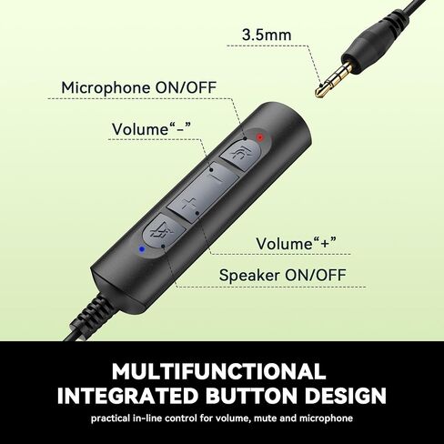 Wantek USB & 3.5mm Headset with Mic for PC/Laptop,Wired Headset with Noise-Cancelling Microphone & Audio Controls Perfect for Home Office Online Class Skype Zoom Call Center Webinar,Monaural in Saudi Arabia