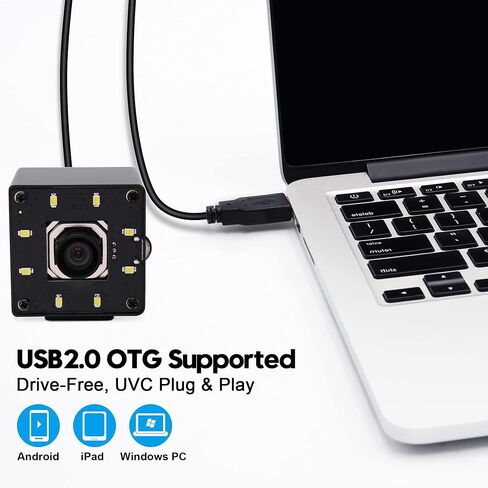SVPRO 12MP USB Camera with Light, 4K 30fps/1080P 120fps High Speed Lightburn Camera, IMX577 Low Light USB External Computer Webcam with Wide Angle for PC Laptop,Linux,Windows,Android,MacOS in Saudi Arabia