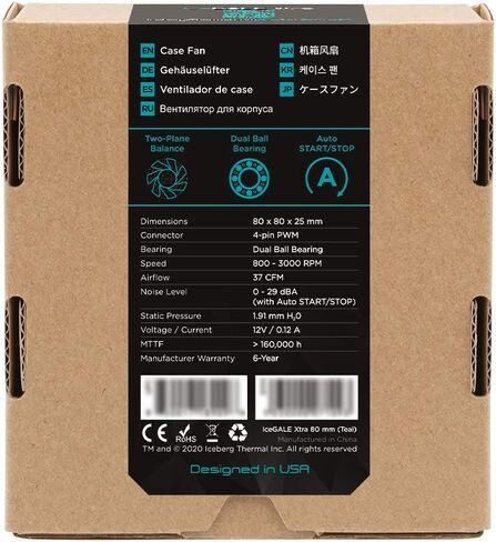 Iceberg Thermal IceGALE Xtra 80mm PWM High Performance Case Fan (Teal) in Saudi Arabia