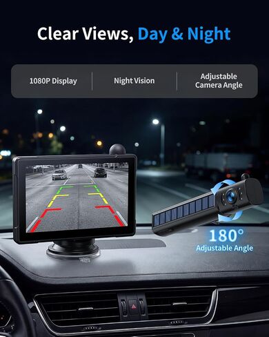 Solar Wireless Backup Camera with 1080P Monitor 2 Min Easy Install in Saudi Arabia
