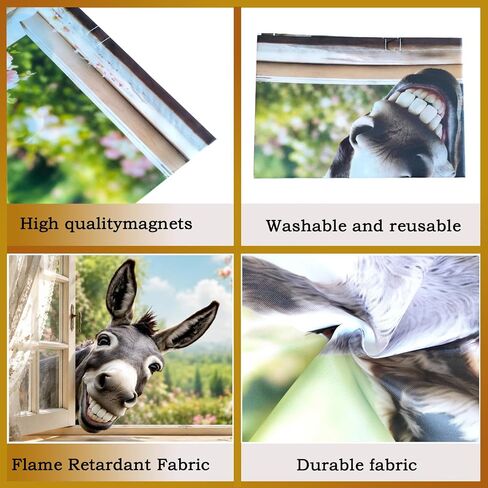 2 Pcs Fluorescent Light Covers for Drop Ceiling, Magnetic Fabric Diffuser, 4x2 Feet, for Office, School, Hospital, Home(Naughty Donkey) in Saudi Arabia