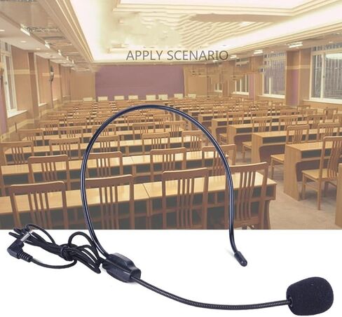 3.5mm Headset Microphones Wired With Flexible Boom Arm For Teaching Meeting Speech Lecture Lightweight Noise Cancelling Mic 3.28ft For Braided Cables in Saudi Arabia
