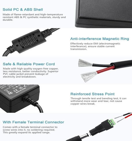 DC 24V 2A Power Supply 24W AC/DC Adapter in Saudi Arabia