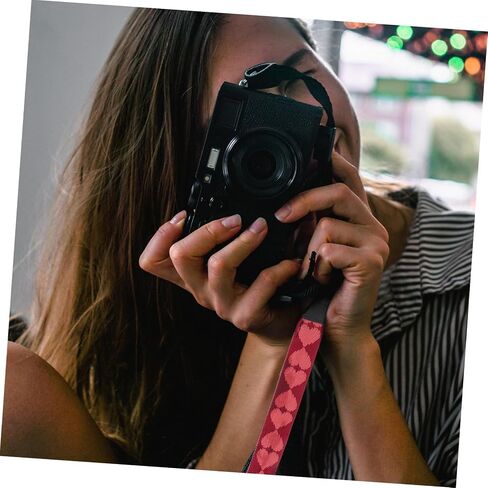 Polyester Woven Faux Leather Camera Strap Sling Belt, Red Shoulder and Neck Strap for Travel and Photography Use in Kuwait