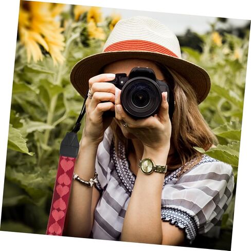 Polyester Woven Faux Leather Camera Strap Sling Belt, Red Shoulder and Neck Strap for Travel and Photography Use in Kuwait