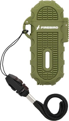 Firebird Ascent Torch Lighter 2-Pack – Single Jet Flame, Wind & Water Resistant, Glowing Coil Ignition, Fuel Window, Detachable Lanyard, Compact Refillable Butane Lighter (Orange + Green) in Saudi Arabia