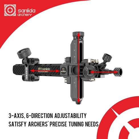 Sanlida Archery Hero10 II Advanced Target Compound Sight Without Scope, 9" Carbon Bar Crafted from Precision CNC-machined 6061 Aluminum for Target Archery in Saudi Arabia