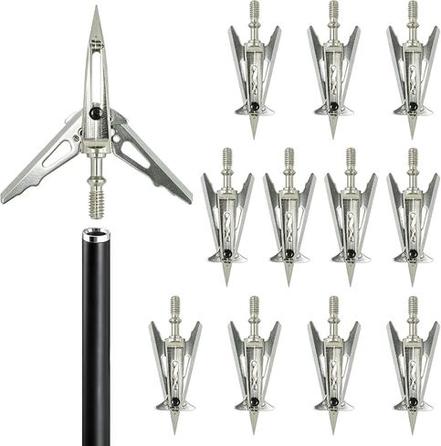 6/12pcs 2 Blade Mechanical Hunting Arrow Tips Expandable Broadheads in Saudi Arabia