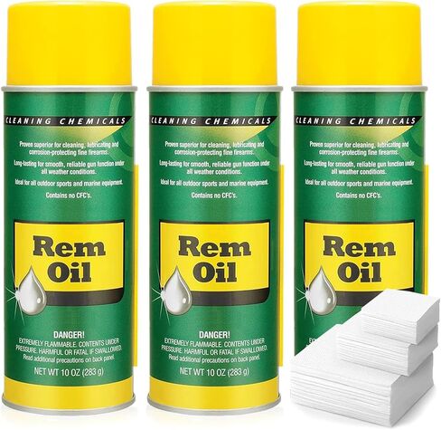 Rem Oil Spray 10 Oz Gun Oil and Cleaner - 10 Oz Rem Oil Spray Gun Oil Aerosol + Gun Cleaning Wipes - Rem Oil Clp Gun Cleaner and Lubricant Aerosol 2x10 Oz + Gun Cleaner Patches 50pcs in Saudi Arabia