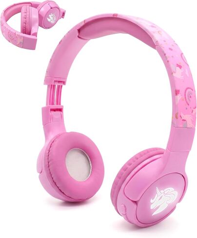 Kids Safe Wireless Light Up Headphones, Foldable Tangle-Free 3.5mm Jack, Volume Limiting 85/94dB, Over-Ear with Microphone for School/Toddlers/Teens/Boys/Girls/Ipad/Tablet/Kindle/Phones/Travel/Plane in Saudi Arabia