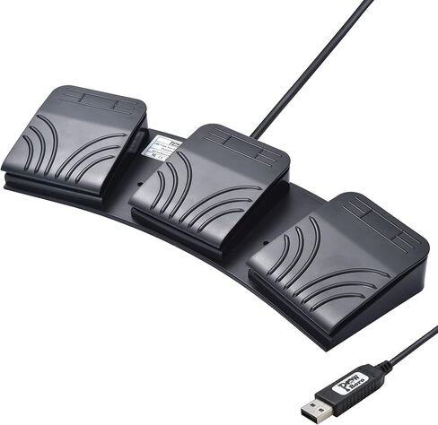 Powboro USB القدم التبديل الثلاثي 3 دواسة التحكم برنامج مخصص جهاز الكمبيوتر لوحة المفاتيح خريطة الوسائط المتعددة مفتاح الكهروضوئية البصرية التبديل النسخ HID لألعاب فيديو الكمبيوتر، اضغط للتحدث in Kuwait