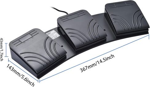 Powboro USB القدم التبديل الثلاثي 3 دواسة التحكم برنامج مخصص جهاز الكمبيوتر لوحة المفاتيح خريطة الوسائط المتعددة مفتاح الكهروضوئية البصرية التبديل النسخ HID لألعاب فيديو الكمبيوتر، اضغط للتحدث in Kuwait