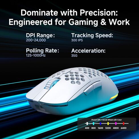 مجموعة لوحة مفاتيح وماوس لاسلكية للألعاب من DIERYA، DK63 & M1 60% لوحة مفاتيح RGB صغيرة مع مفاتيح زرقاء وماوس خفيف الوزن 24000 نقطة في البوصة | الوضع الثلاثي (BT/2.4G/USB) | ار جي بي | لأجهزة الكمبيوتر الشخصية وأجهزة ماك واللاعبين والطابعين - أبيض in Kuwait