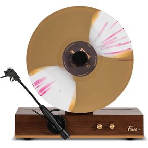 Fuse Vert Vertical Vinyl Record Player | FM Radio, Bluetooth, AUX, USB | Alarm Clock | Audio Technica Cartridge | Full Range Speakers | Vintage Mid Century Modern | Handcrafted Ashtree Wood in Saudi Arabia