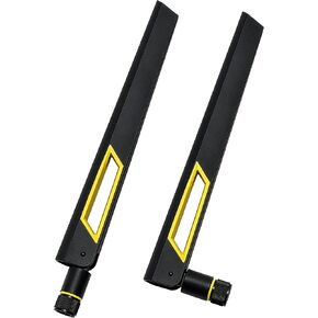 10dBi Tri-Band Adjustable External WiFi Antenna Pair | RP-SMA Black/Yellow in Saudi Arabia