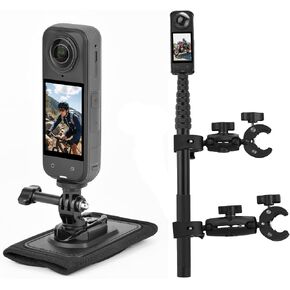 BRDRC Backpack & Motorcycle Mount for Insta360 X5 X4 Air, Anti-Slip Shoulder Clip & Bike Handlebar Clamp with 59" Invisible Selfie Stick Bundle in Saudi Arabia