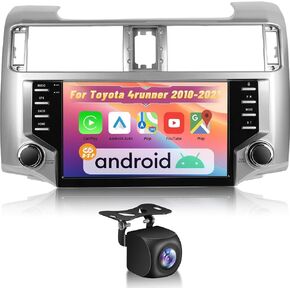 Android Car Stereo for Toyota 4runner 2010-2021, 9 Inch IPS Touchscreen Car Radio with Wireless Carplay, Android Auto, Equalizer, WiFi, GPS Navigation, FM RDS, SWC, Mirror Link + AHD Rear View Camera in Kuwait