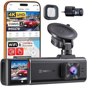 REDTIGER F7NA & CPL, 4K Dual Dash Cam, STARVIS 2 IMX678, 8MP, 5GHz WiFi (20MB/s Fast Download), 4K Front 1080P Rear, GPS, Voice Control, WDR, HDR Night Vision, 24H Parking Mode, Support 512GB Max in Saudi Arabia