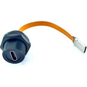 USB نوع C 3.1 أنثى لوحة جبل وعاء إلى ذكر، IP67 للماء ذكر إلى أنثى FPC تمديد كابل الخيوط نوع C توصيل كابل موصل محول للمعدات الميكانيكية، وأجهزة إنترنت الأشياء (0.1M) in Kuwait