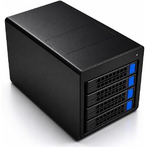 USB 4.0 40Gbps Hybrid 4 Bay 2.5/3.5" SATA HDD/SSD+1 Bay M.2 NVMe (M/B+M Key) Aluminum Enclosure. Dual USB4.0 Port (Daisy Chain). Support 128TB (4*30TB HDD+1*8TB 2230/2242/2260/2280/22110 SSD) in Kuwait