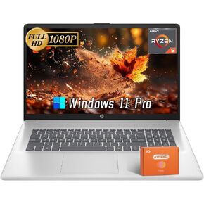 HP 17 inch Laptop, Microsoft Office Lifetime License & Windows 11 Pro, 17.3" FHD Display, AMD Ryzen 5 7430U, 16 GB RAM, 512 GB SSD, AMD Radeon Graphics, Anti-Glare,Wi-Fi 6, w/Accessories in Kuwait