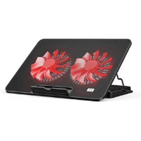 Laptop Cooling Pad, LED Fan, Two-Way Fan, LCD Display Controller, Power Supply, Up to 17, Non-Slip Mat, Black Grid in Saudi Arabia