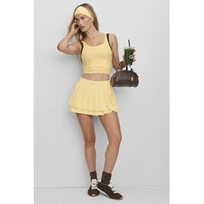Alo Yoga Double Or Nothing Tennis Skirt - Warm Butter in Saudi Arabia