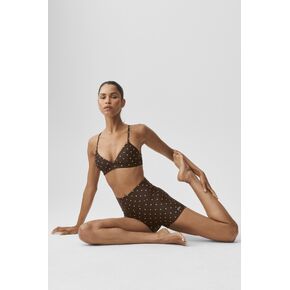 Alo Yoga Airlift Polka Dot Splendor Bra - Espresso/White in Saudi Arabia