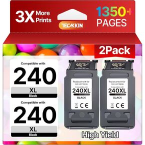 240XL Black Ink Cartridge Replacement for Canon 240xl Black Ink Cartridge PG-240 Canon 240XL for Canon MG3620 Ink Cartridges PIXMA MG3620 TS5120 MG3220 MG3520 MG2120 MX472 MX452 Printer (2 Black) in Saudi Arabia